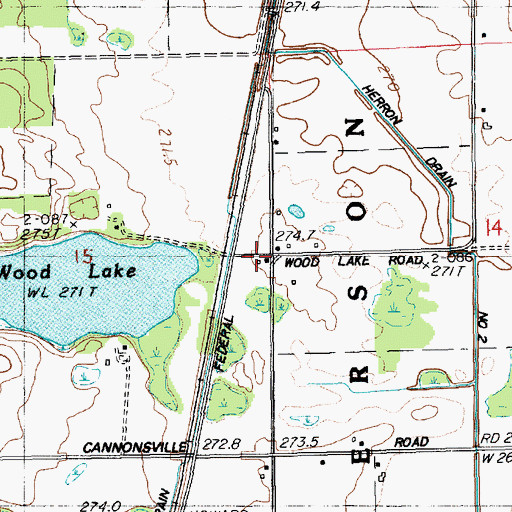 Topographic Map of Wood Lake Station (historical), MI