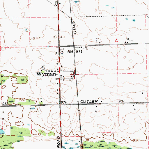 Topographic Map of Wyman Station (historical), MI