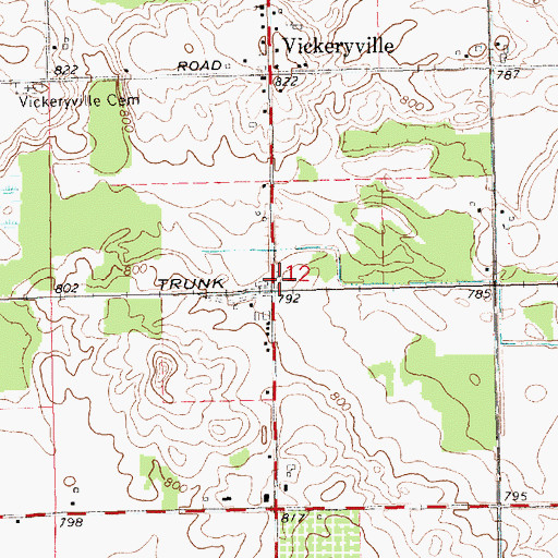 Topographic Map of Vickeryville Station (historical), MI