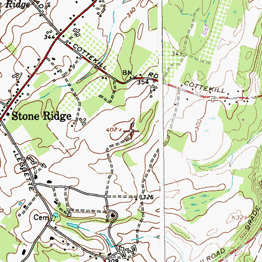 Topographic Map of John Burroughs Hall, NY