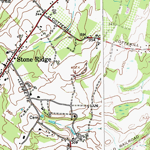 Topographic Map of John Vanderlyn Hall, NY