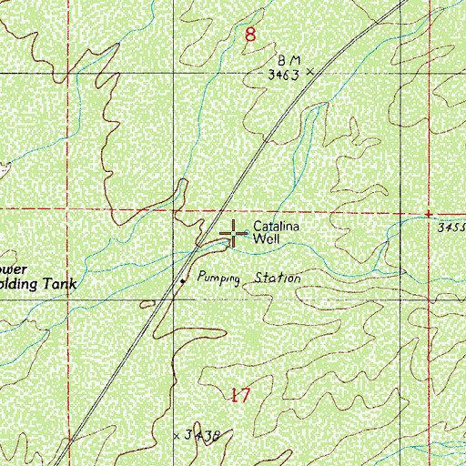 Topographic Map of Catalina Well, AZ