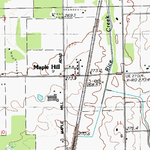 Topographic Map of Maple Hill, MI