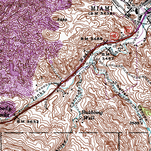 Topographic Map of Allred Canyon, AZ