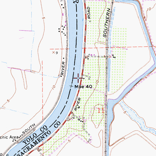 Topographic Map of Rosebud Landing, CA