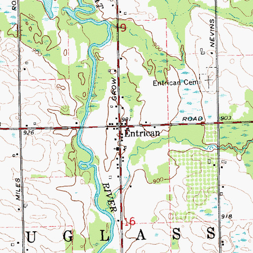 Topographic Map of Entrican Post Office (historical), MI