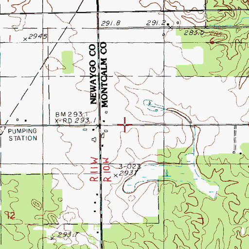 Topographic Map of Ensley Post Office (historical), MI