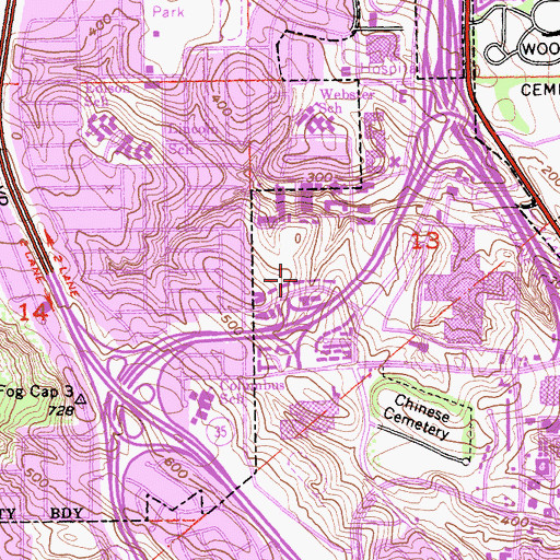 Topographic Map of Sholun, CA