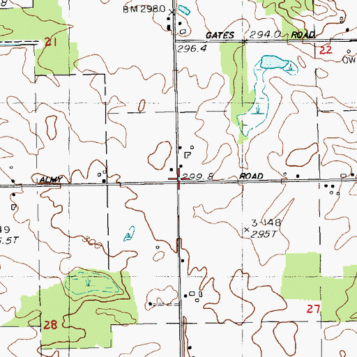 Topographic Map of Cato Post Office (historical), MI