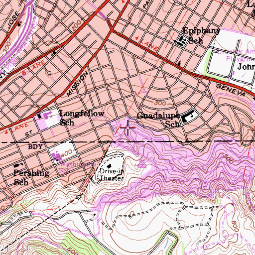 Topographic Map of Oceanview, CA