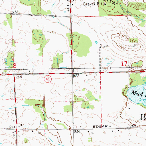 Topographic Map of Belvidere Post Office (historical), MI