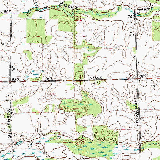 Topographic Map of Bushnell Centre Post Office (historical), MI