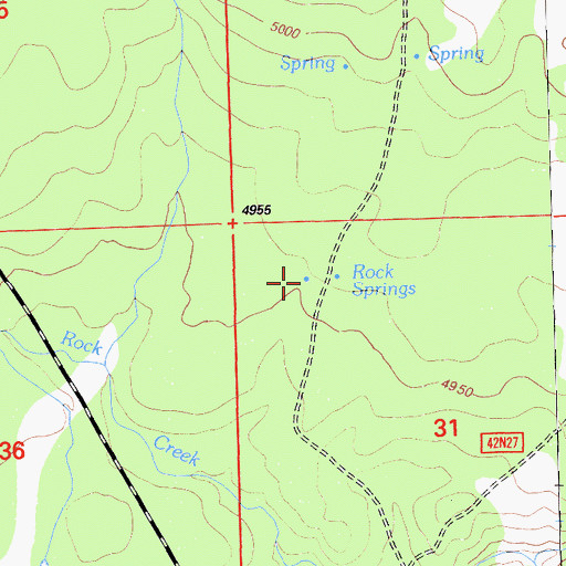 Topographic Map of Rock Spring, CA