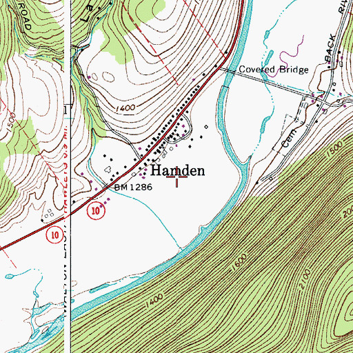 Topographic Map of Lucky Dog Farm, NY