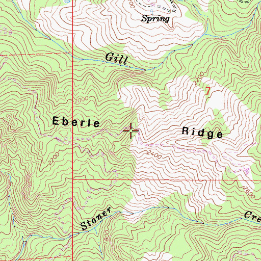 Topographic Map of Eberle Ridge, CA