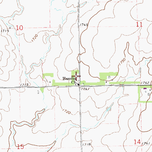 Topographic Map of Hamlin Reformed Church Cemetery, SD
