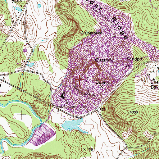 Topographic Map of Dalton Quarry, GA