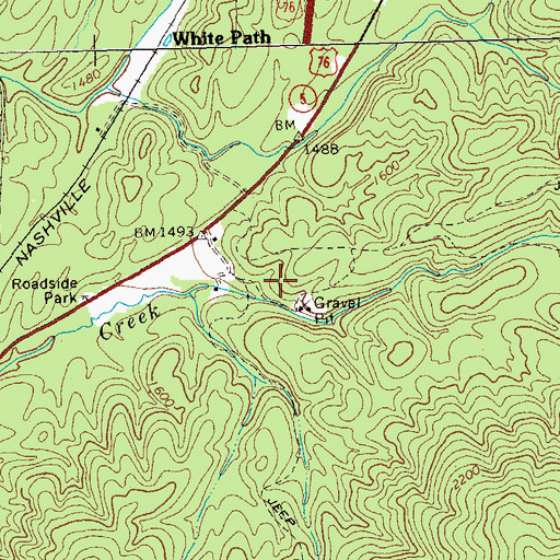 Topographic Map of Ellijay Quarry, GA