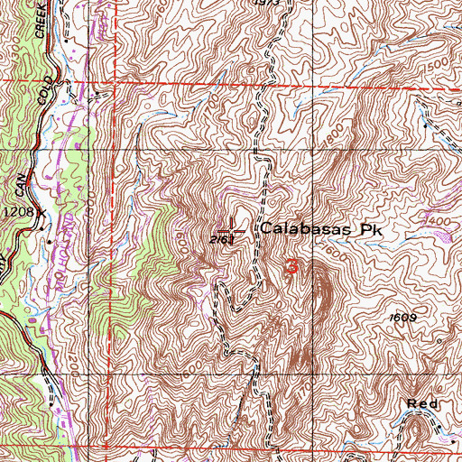 Topographic Map of Calabasas Peak, CA