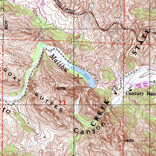 Topographic Map of Century Reservoir, CA