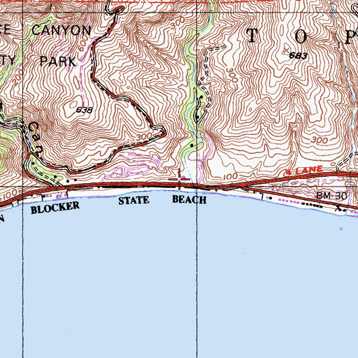 Topographic Map of Corral Canyon, CA