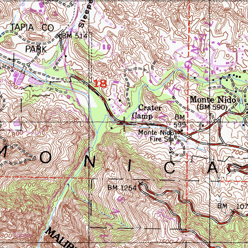Topographic Map of Crater Camp, CA