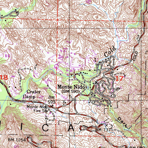 Topographic Map of Dark Canyon, CA