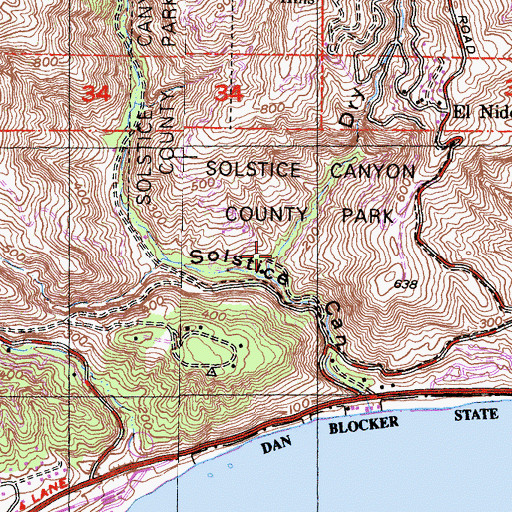 Topographic Map of Dry Canyon, CA