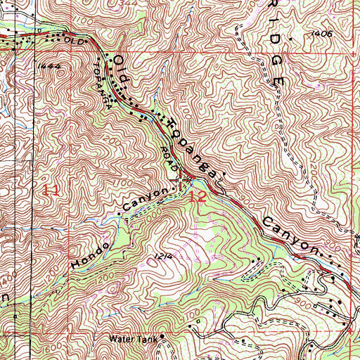 Topographic Map of Hondo Canyon, CA