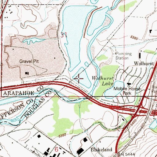 Topographic Map of Blackrock Lake, CO