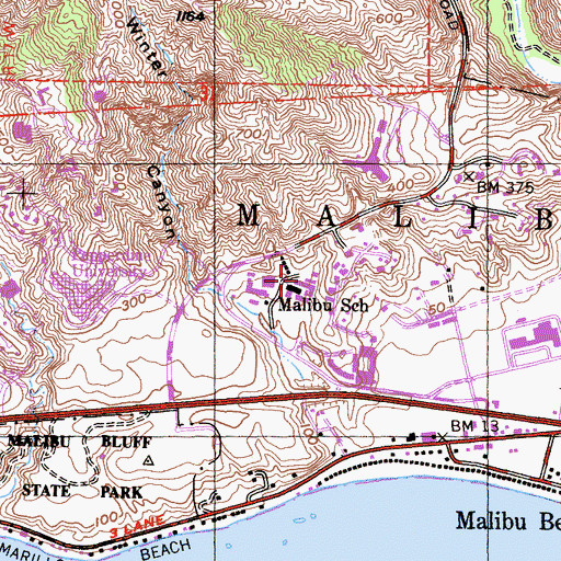 Topographic Map of Webster School, CA