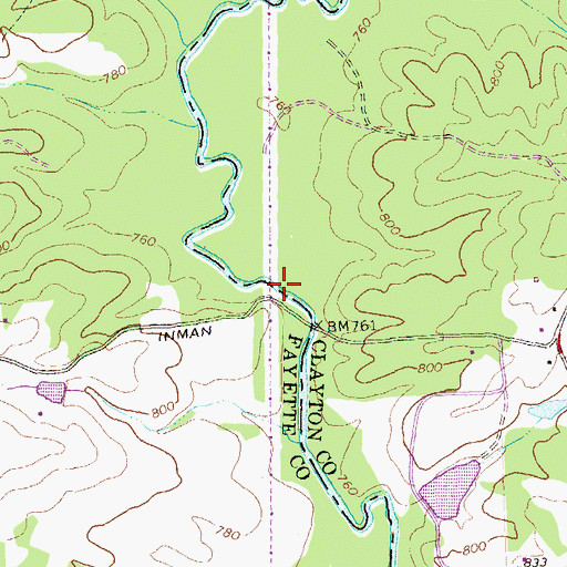 Topographic Map of Geese Chant Creek, GA