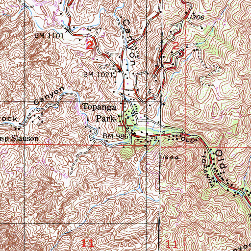 Topographic Map of Red Rock Canyon, CA