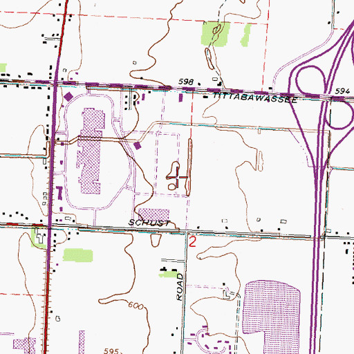 Topographic Map of Saint Mary's of Michigan-McLeod Drive, MI