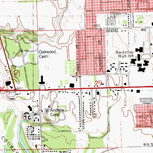 Topographic Map of Saint Mary's of Michigan-Saginaw Valley Pediatrics, MI