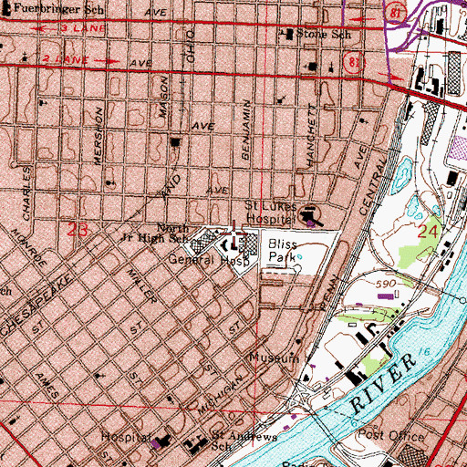 Topographic Map of Covenant HealthCare Houghton, MI