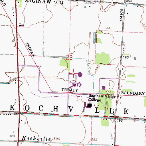 Topographic Map of Arbury Fine Arts Center, MI