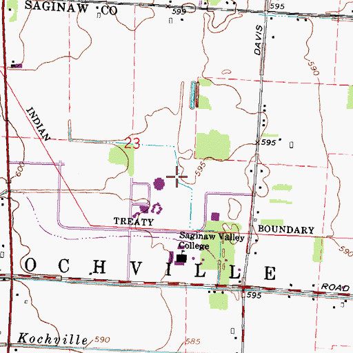 Topographic Map of Brown Hall, MI