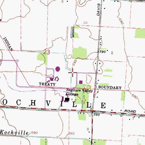 Topographic Map of Zahnow Library, MI