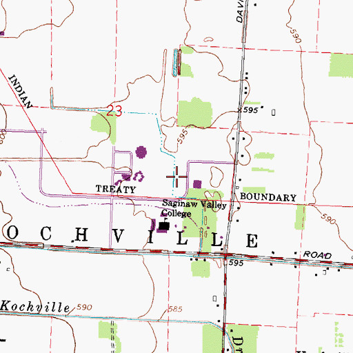 Topographic Map of Pioneer Hall, MI