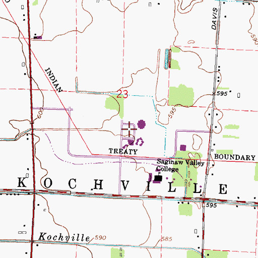 Topographic Map of Performing Arts Center, MI