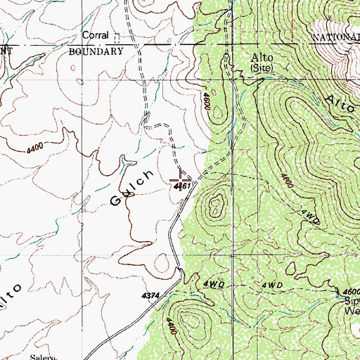 Topographic Map of Alto, AZ