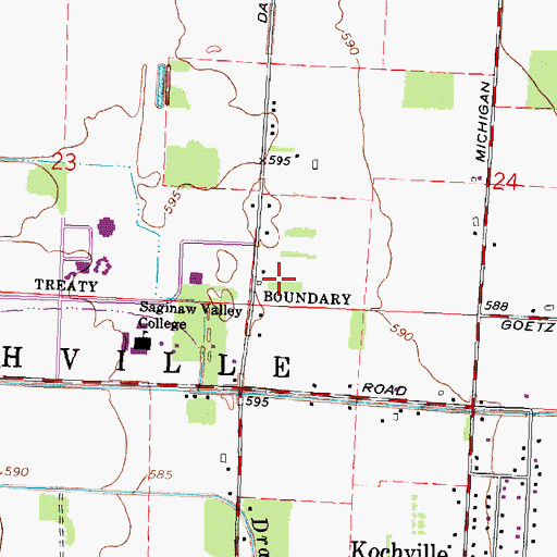 Topographic Map of Wickes Memorial Stadium, MI
