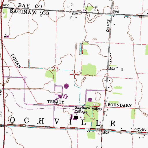 Topographic Map of Founders Hall, MI