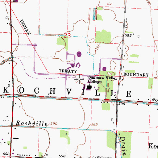 Topographic Map of Living Center South, MI