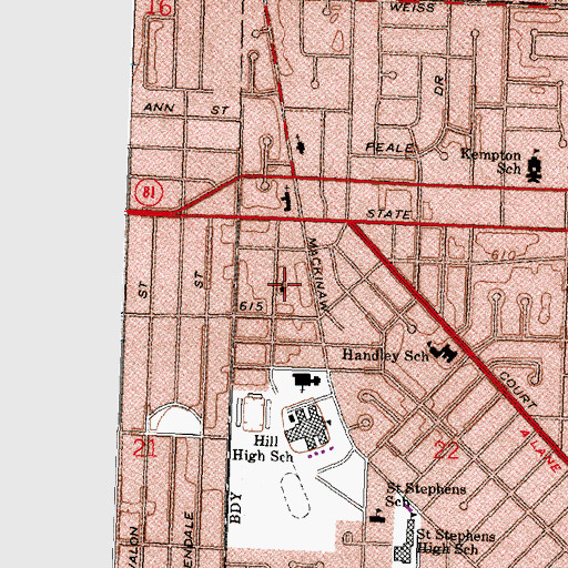 Topographic Map of Bethel Assembly of God Church, MI
