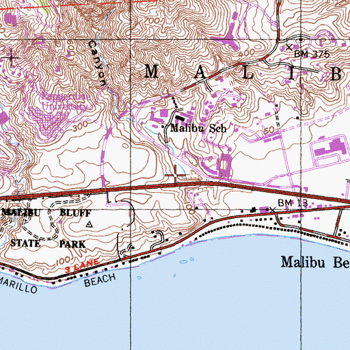 Topographic Map of Winter Canyon, CA
