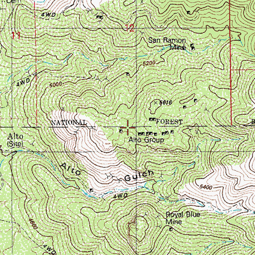 Topographic Map of Alto Group, AZ