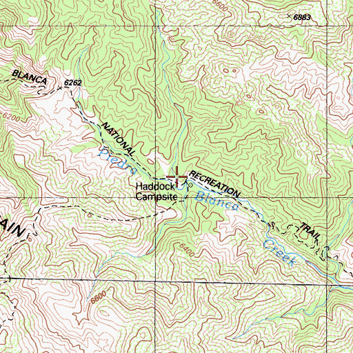 Topographic Map of Haddock Campsite, CA