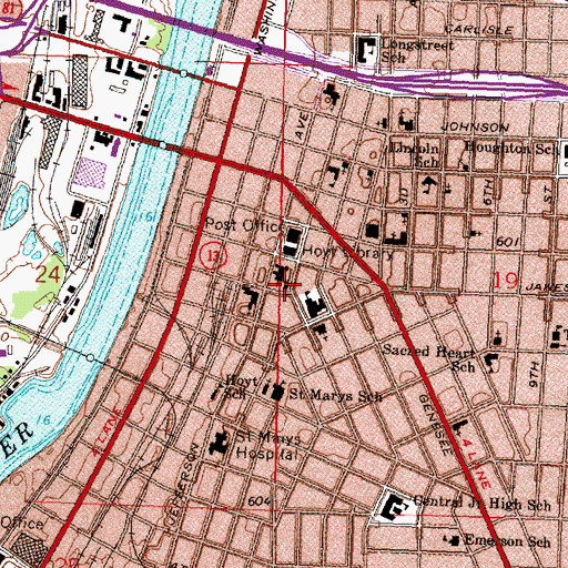 Topographic Map of New Covenant Christian Center, MI